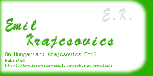 emil krajcsovics business card